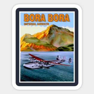 BORA BORA Vintage Imperial Airways Travel and Tourism Advertising Print Sticker